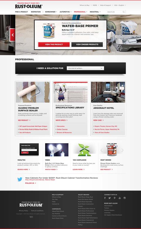 Rust-Oleum Website Redesign — Web screenshot