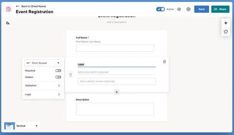 SmartSheet — SmartSheet Form Builder Redesign case-study screenshot