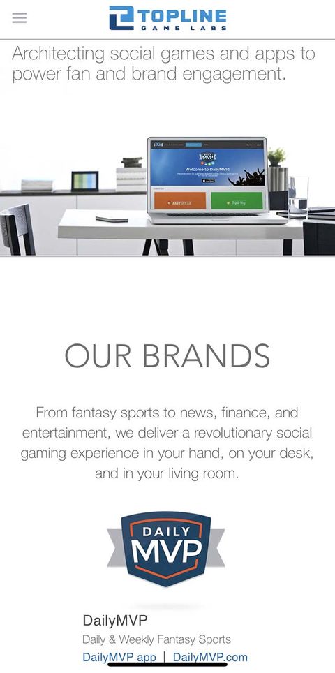 TopLine Game Labs — Mobile Web screenshot