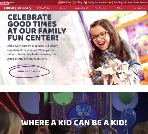 MXM — Chuck E Cheese’s Website Redesign case-study screenshot