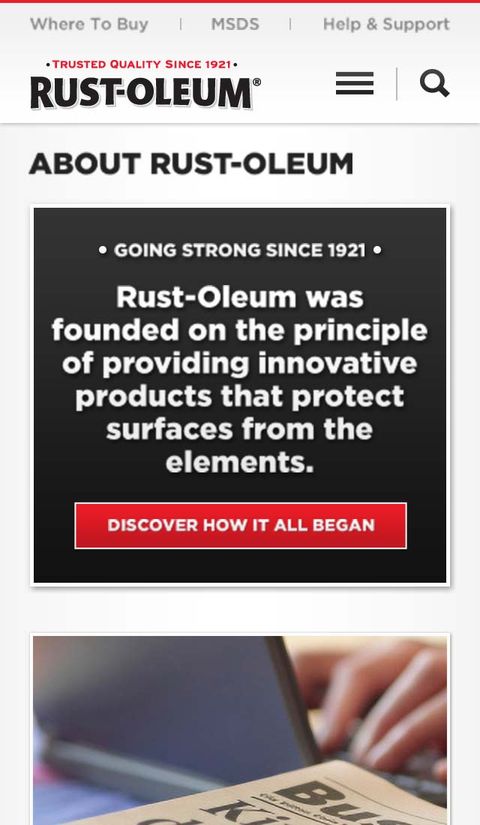 Rust-Oleum Website Redesign — Mobile Web screenshot