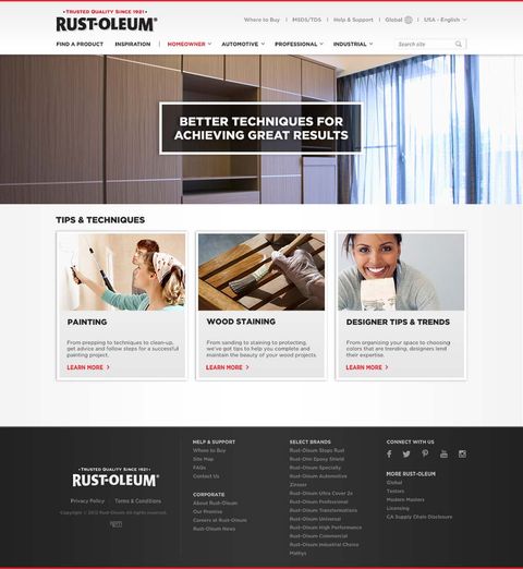 Rust-Oleum Website Redesign — Web screenshot