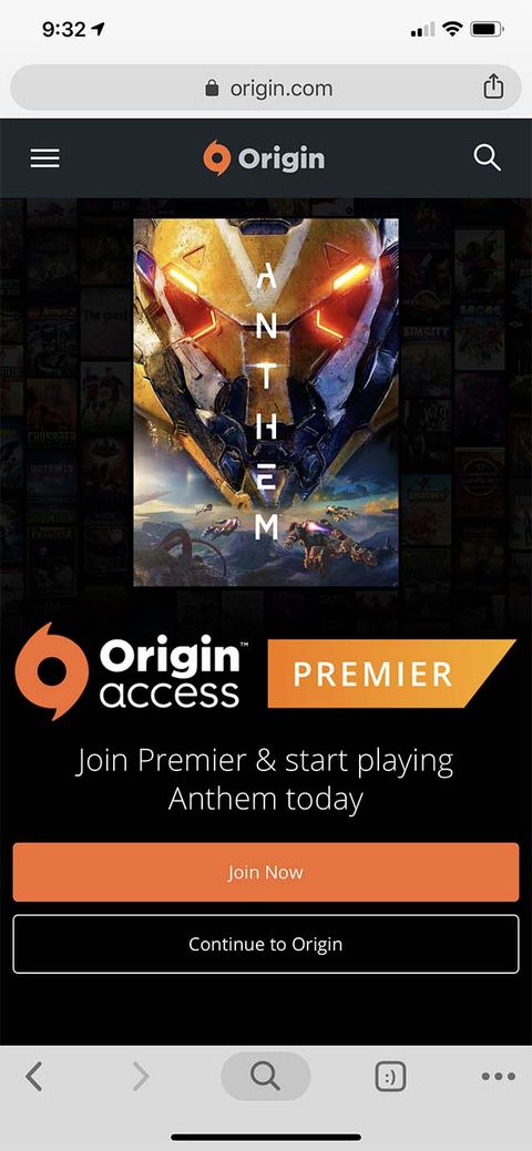 Electronic Arts — ea.com, Exodus Engine, and Origin — Mobile Web screenshot