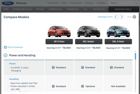 Ford / Lincoln Build & Price — Web screenshot