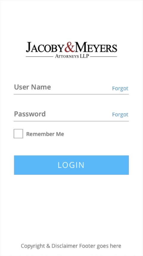 Jacoby & Meyers — Enterprise White-Label CRM — Mobile Web screenshot