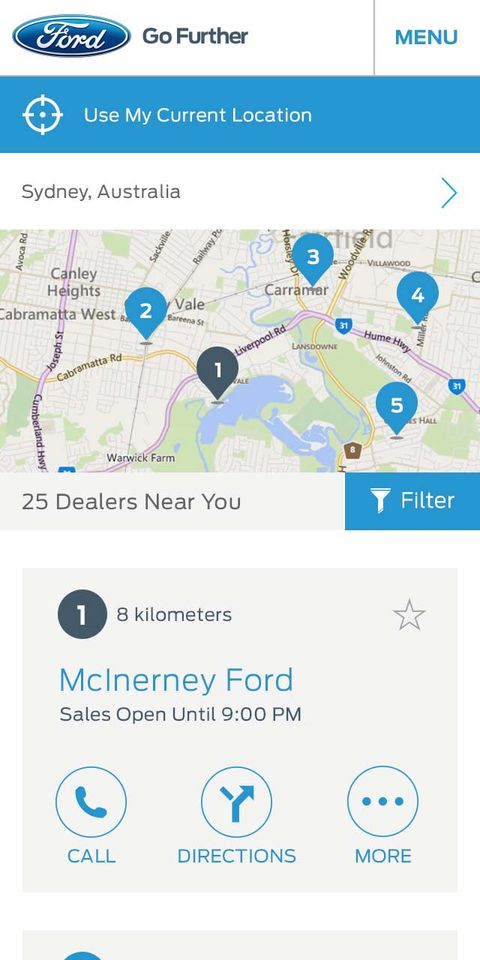 Ford Website Redesign — Mobile Web screenshot
