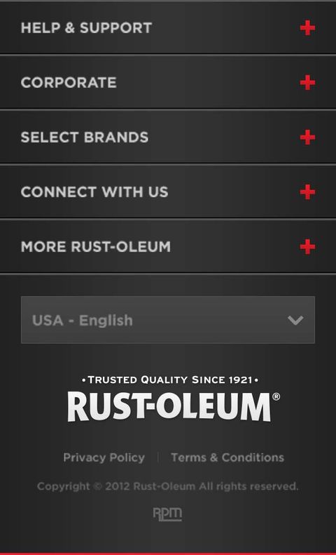 Rust-Oleum Website Redesign — Mobile Web screenshot