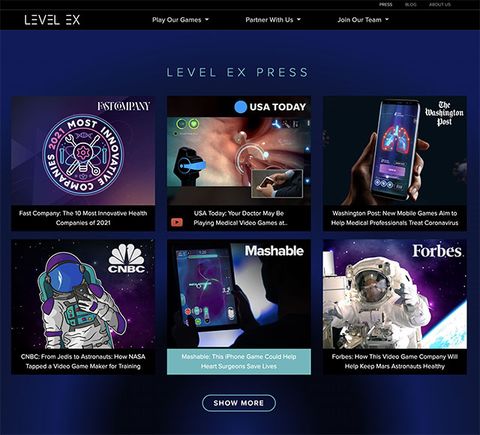 Level Ex Website — Web screenshot