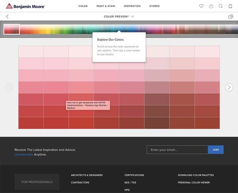 Benjamin Moore® Website Redesign — Web screenshot