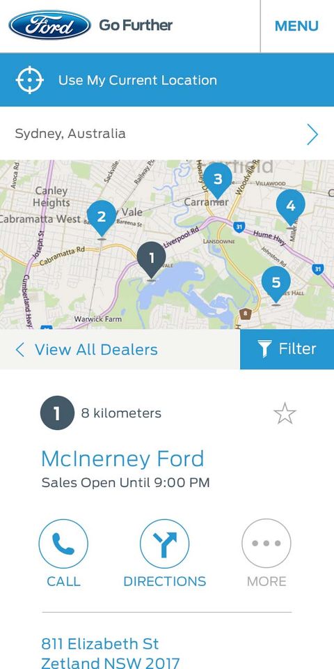 Ford Website Redesign — Mobile Web screenshot