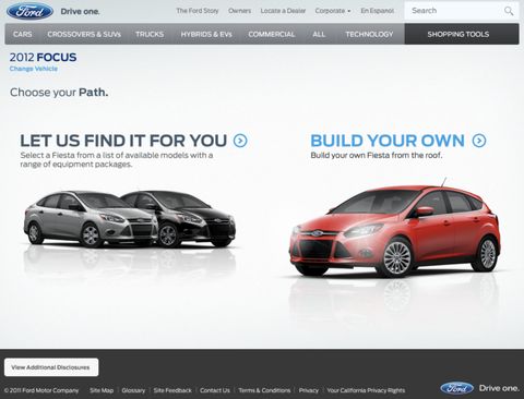 Ford / Lincoln Build & Price — Web screenshot