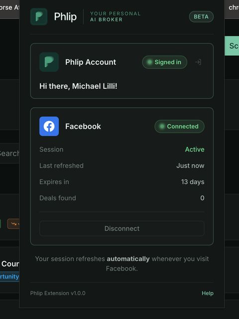 Phlip — Chrome Extension screenshot